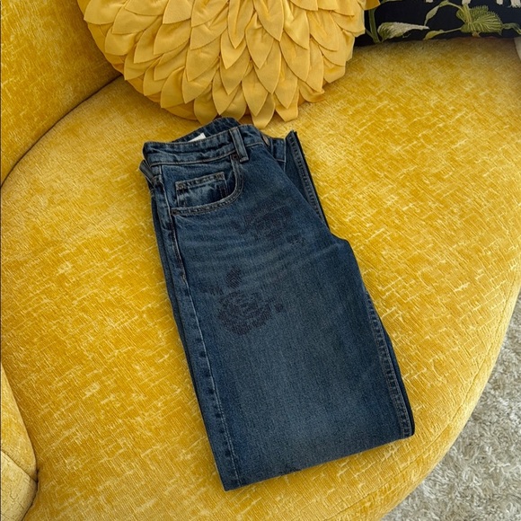 STUNNING ZARA Rose Sparkly beaded jeans - Picture 3 of 9